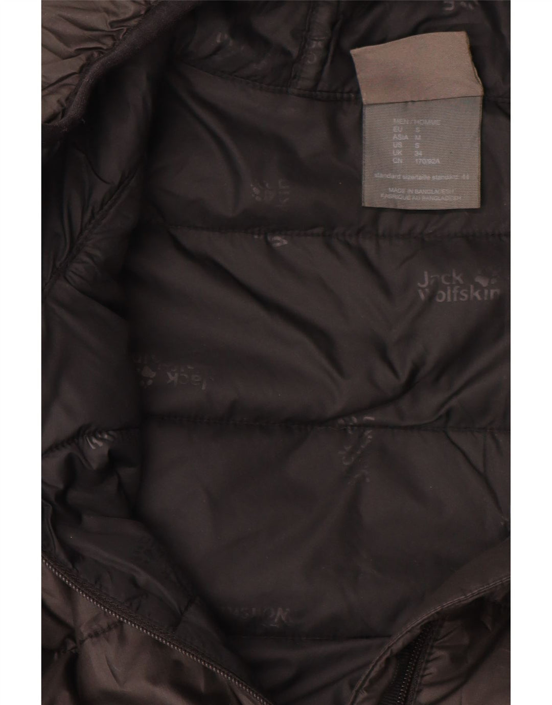 JACK WOLFSKIN Jachetă căptușită cu glugă pentru bărbați UK 34 Poliester negru mic