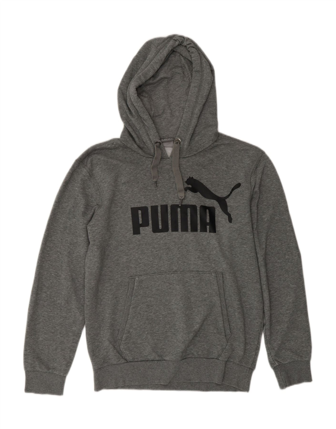 Pulover cu glugă cu grafică PUMA pentru bărbați, din poliester cu pături, gri mic