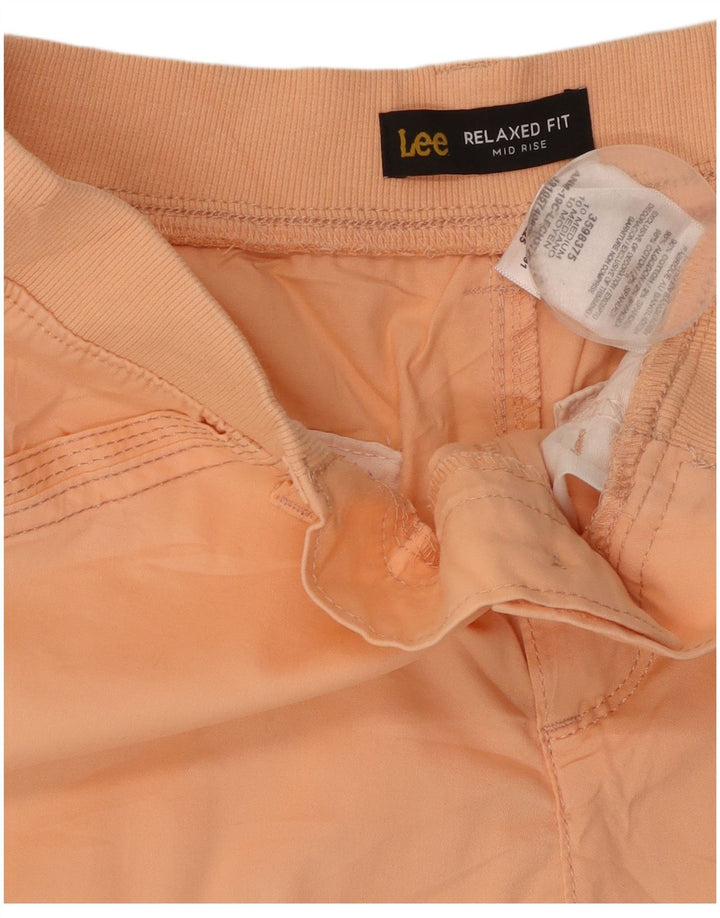 Pantaloni scurti cargo pentru femei Lee, cu ajustare relaxată, US 10, mari W32, bumbac portocaliu