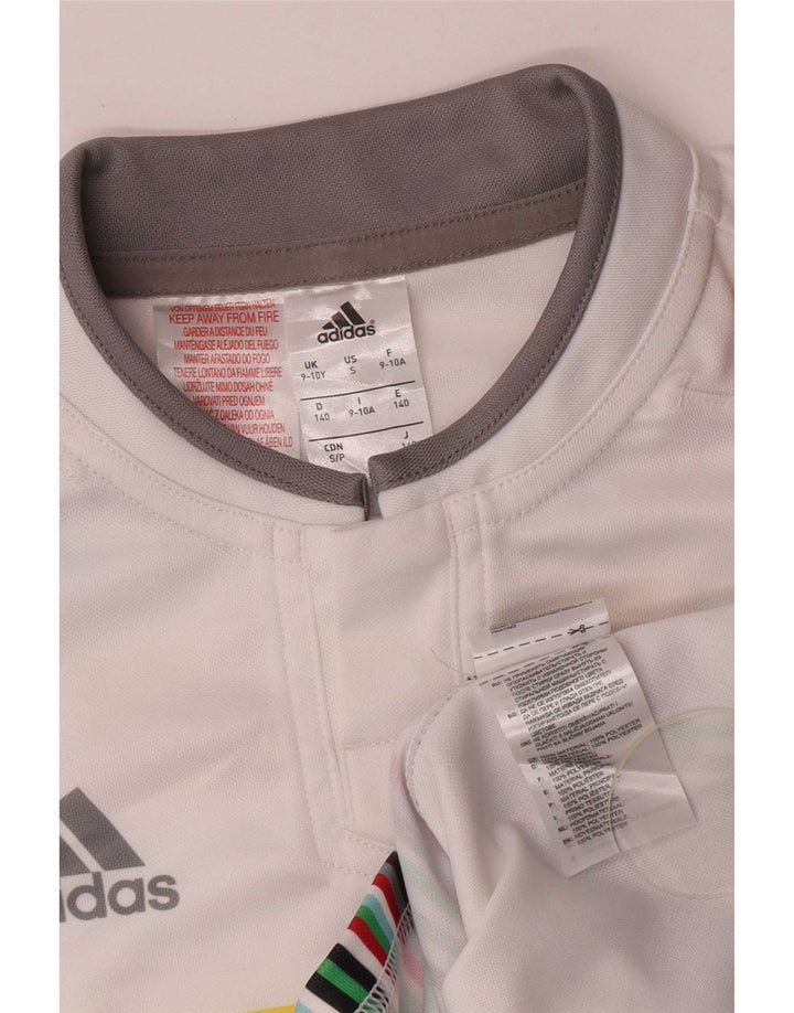 Tricou grafic Adidas pentru băieți Top 9-10 ani poliester alb