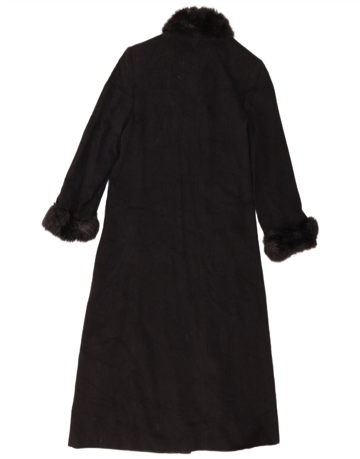 Pardesiu lung pentru femei Marks & Spencer UK 16 mare, neagră, lână nouă