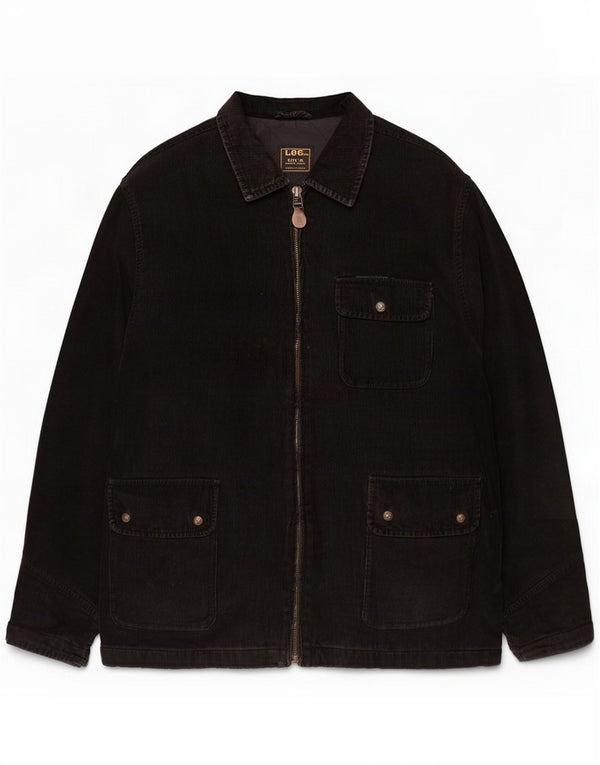 Lee Mens Corduroy Jacket UK 42 XL Black Bumbac