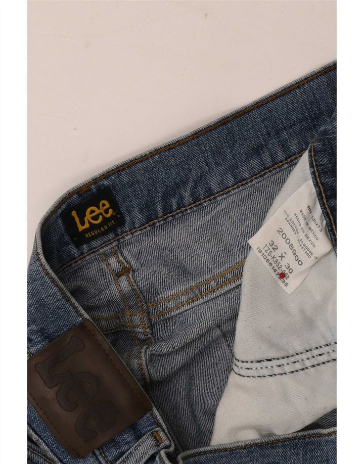 Blugi Lee pentru bărbați, distressed regular fit, drepte, W32 L30, bumbac albastru