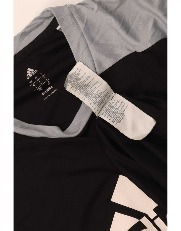 Tricou cu grafic Climalite Adidas pentru bărbați Top mare, negru, poliester color bloc