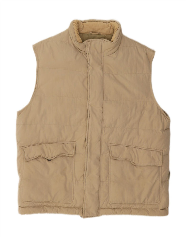 MARINA YACHTING Mens Padded Gilet IT 50 Large Beige Polyamide Vintage Marina Yachting and Second-Hand Marina Yachting from Messina Hembry 