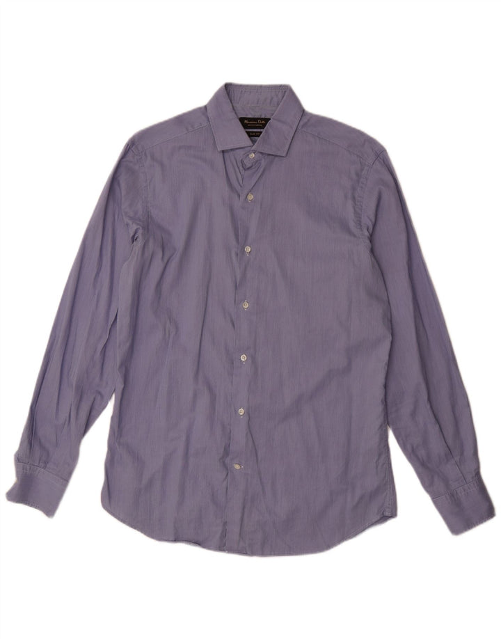 Cămașă Massimo Dutti pentru bărbați Slim Fit Mărimea 41 16 Mare albastru cu dungi