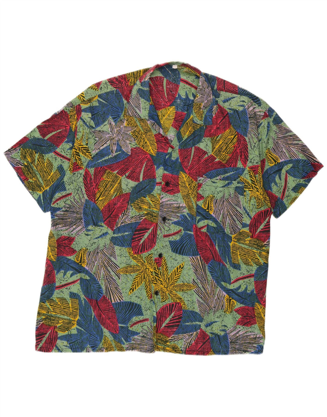 VINTAGE Mens Short Sleeve Shirt XL Multicoloured Floral