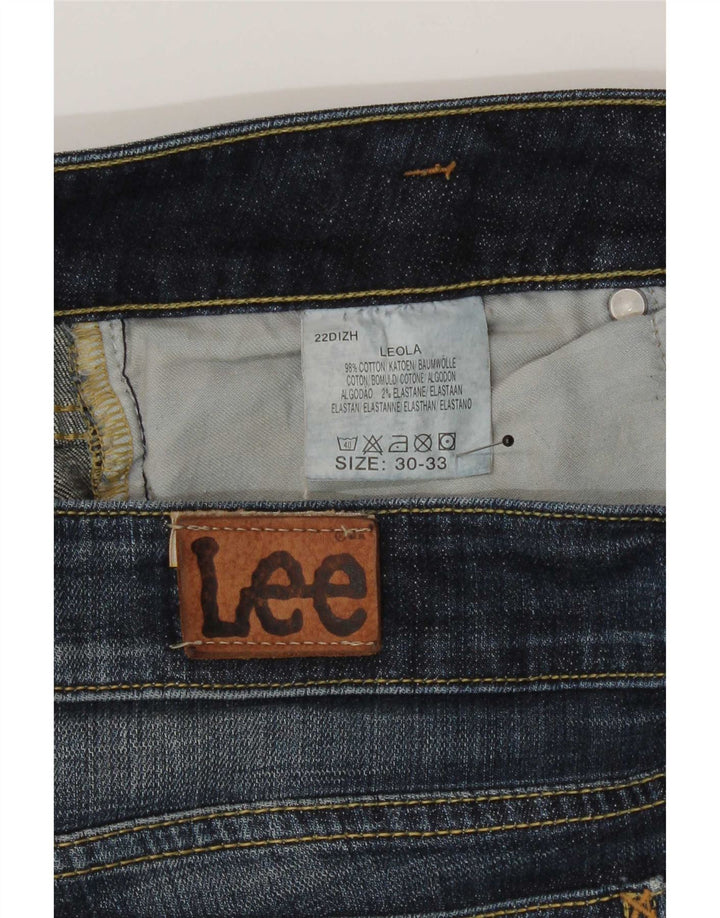 Pantaloni scurți din blugi Lee pentru femei, W30, bumbac albastru mediu
