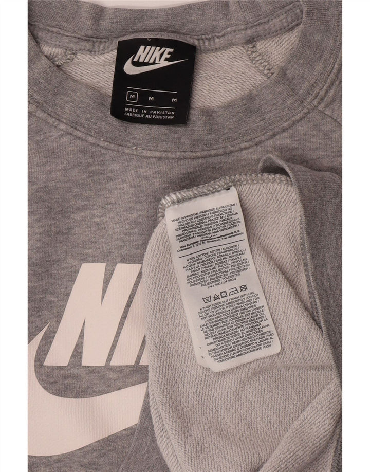 Pulover de hanorac grafic Nike pentru femei UK 14, bumbac cu pete gri mediu
