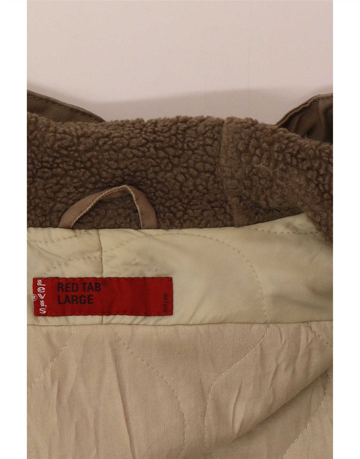 Jachetă parka cu glugă Levi's pentru bărbați UK 40 mare, bej, bumbac