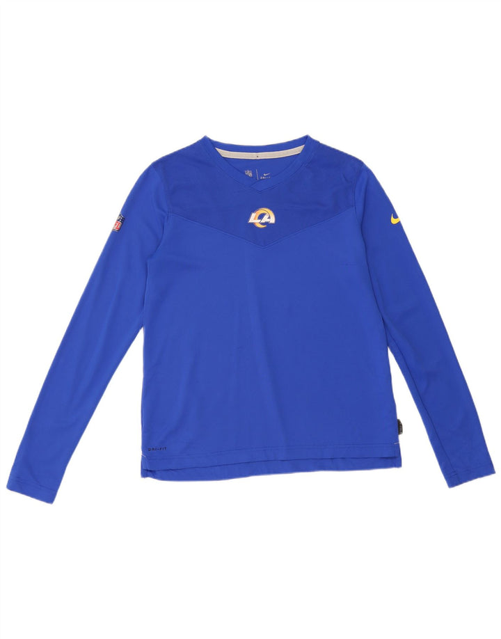 Nike pentru femei Los Angeles Rams Graphic Top cu mânecă lungă UK 10 Small Blue