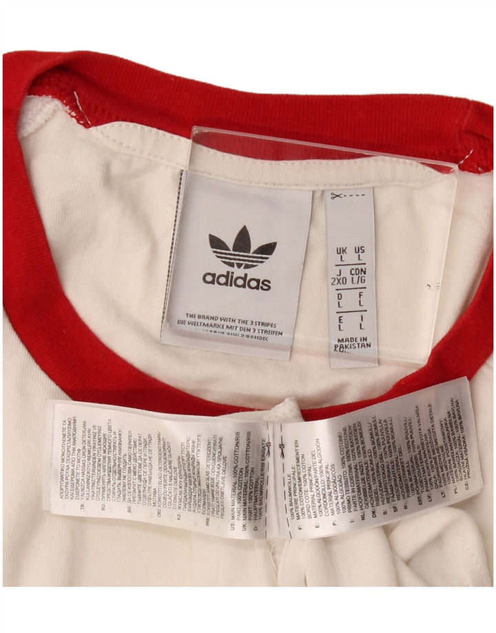 Tricou pentru bărbați Adidas Top mare din bumbac alb