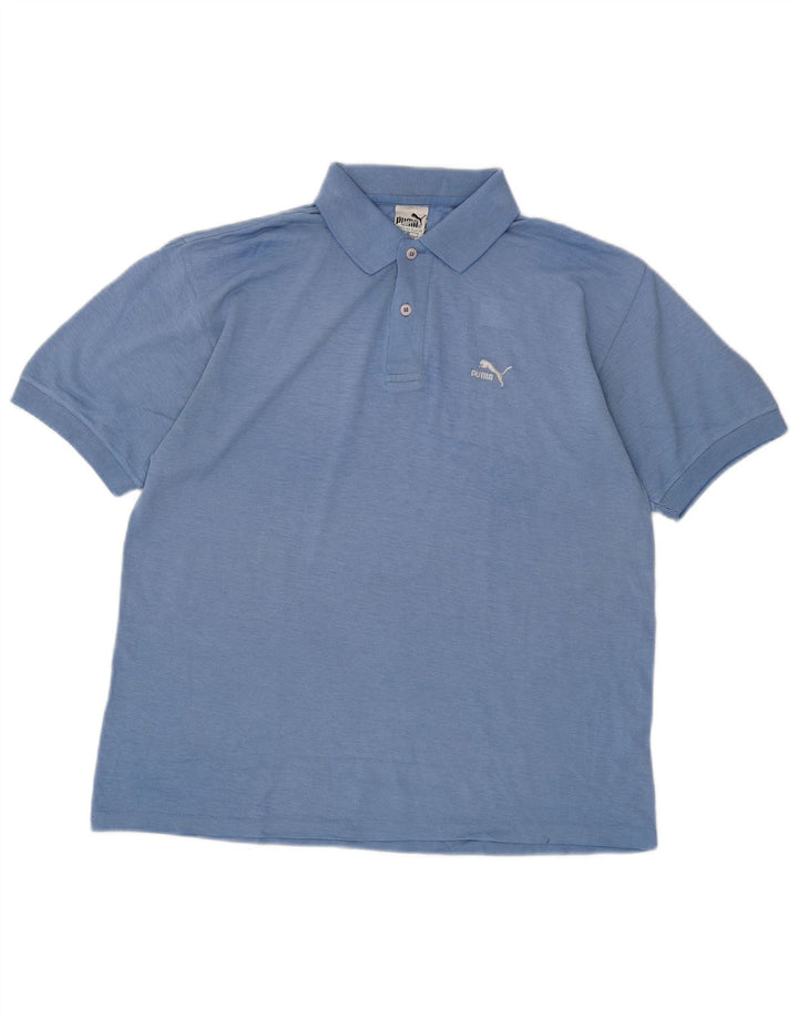 Tricou polo PUMA pentru bărbați, bumbac albastru mediu