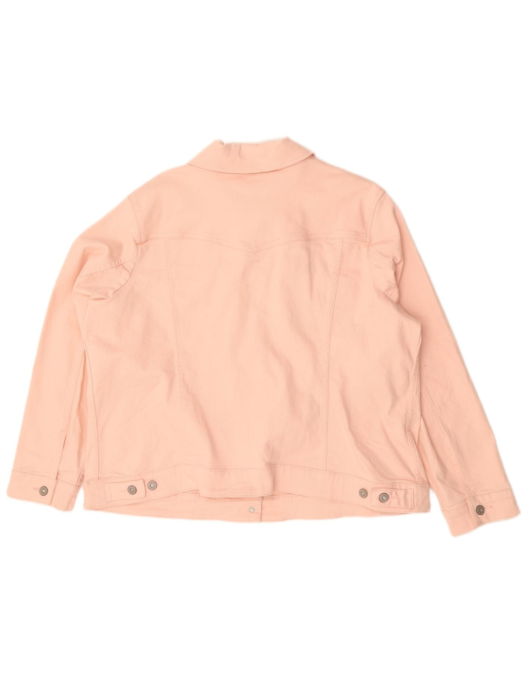 LEVI'S Womens Crop Denim Jacket UK 22 3XL Pink Cotton