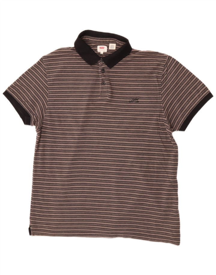 Tricou polo pentru bărbați Levi's XL, bumbac cu dungi maro