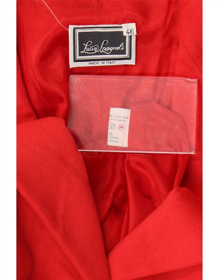 Luisa Spagnoli Jachetă pentru femei cu 3 nasturi IT 46 Lână virgină roșie mare