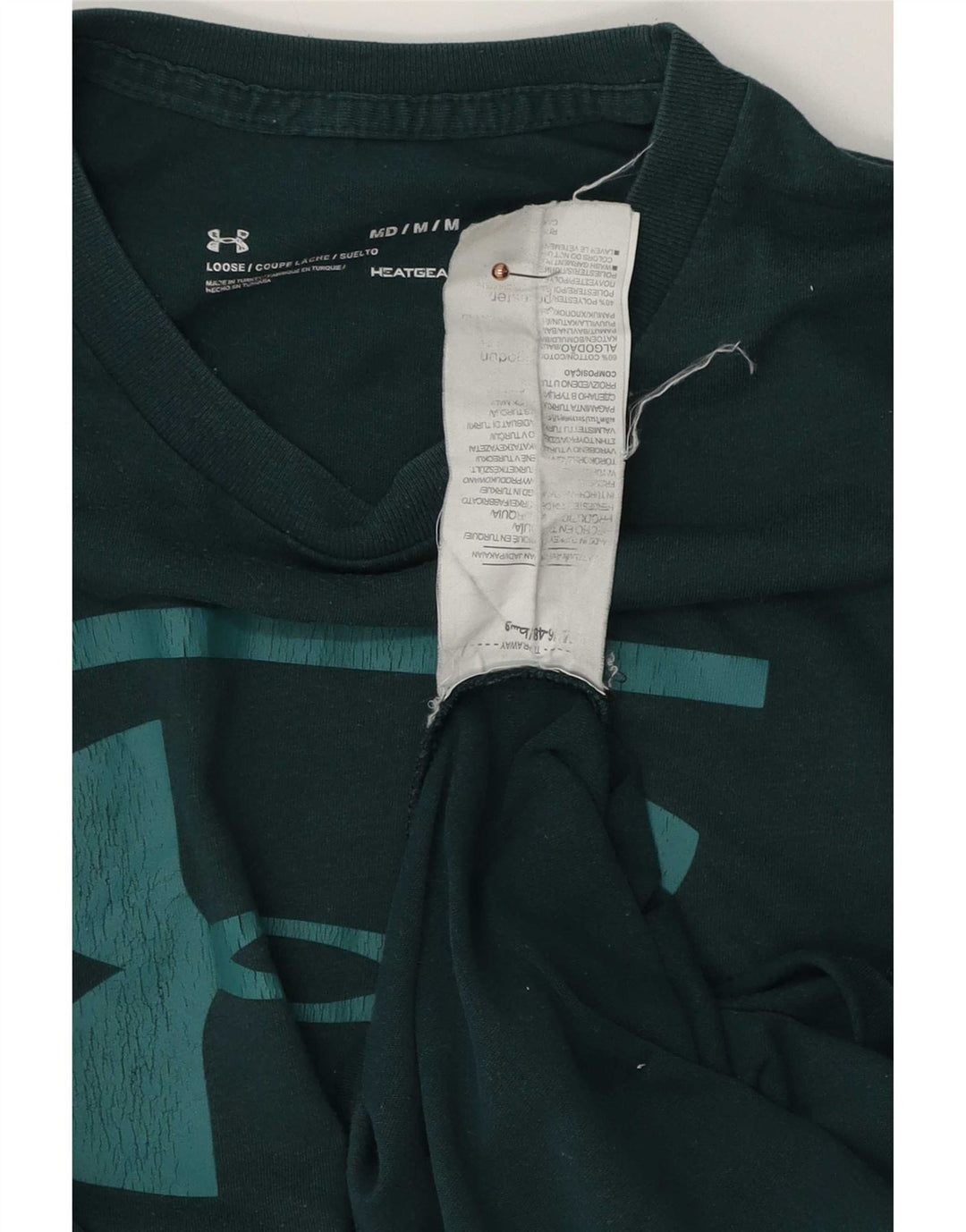 Tricou grafic pentru bărbați Under Armour Top din bumbac verde mediu