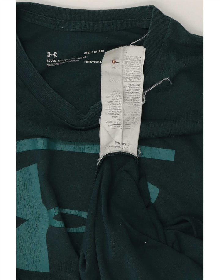 Tricou grafic pentru bărbați Under Armour Top din bumbac verde mediu