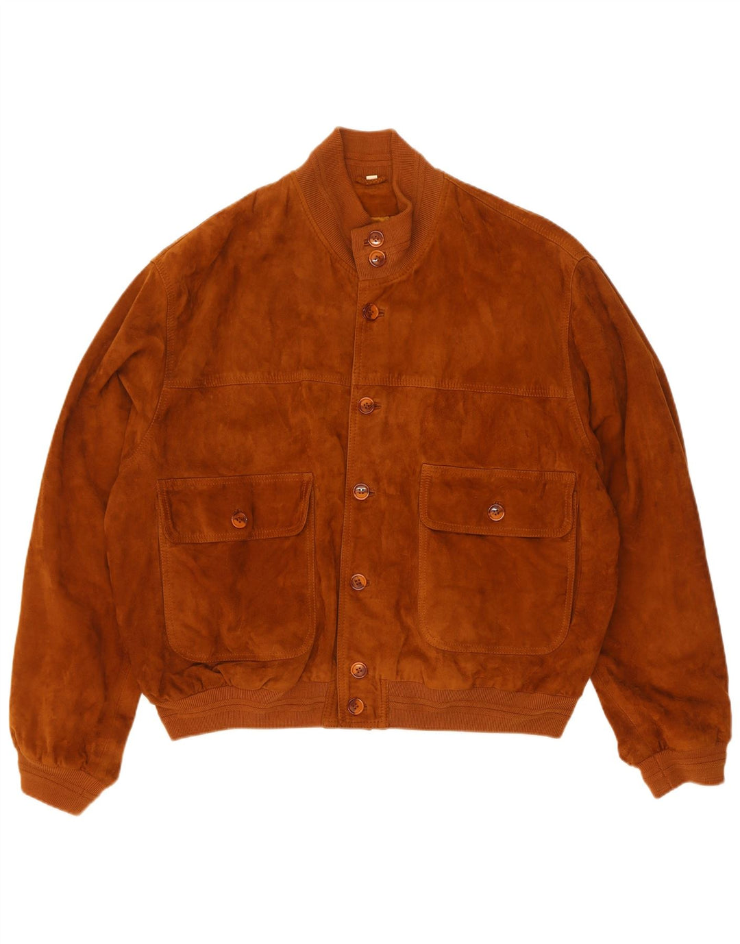 Bomber vintage pentru bărbați din piele intoarsa IT 50 mare, maro, din piele