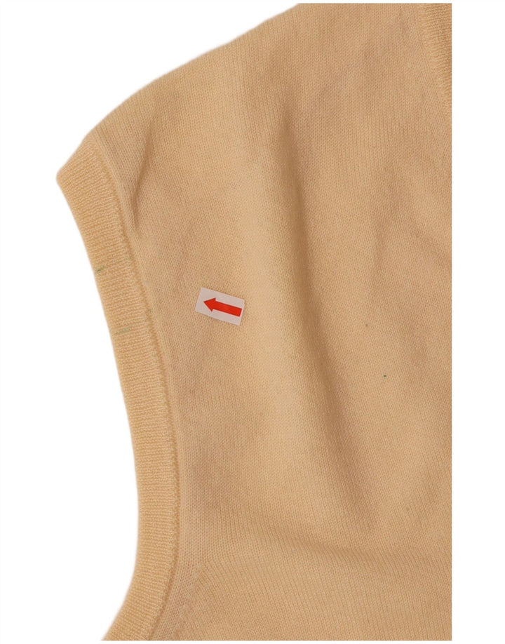 POLO bărbătesc cu decolteu în V Vestă Tank Top IT 52 Lână virgină mare galbenă