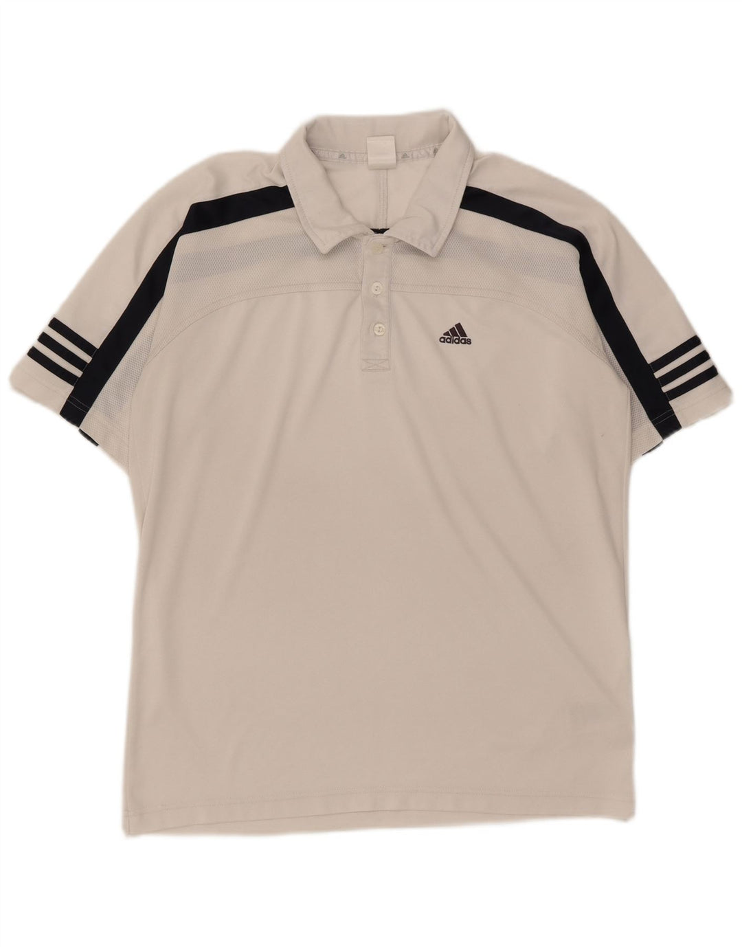 ADIDAS Mens Polo Shirt Medium White Colourblock Polyester