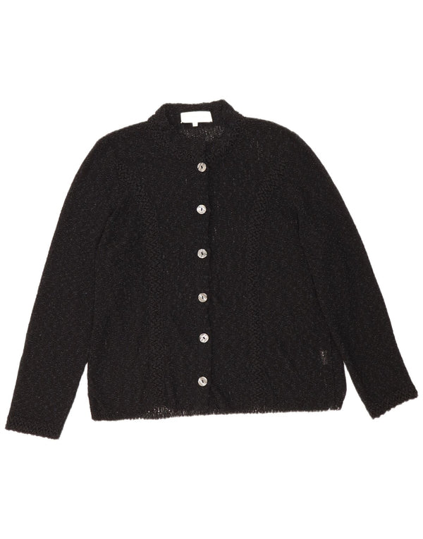 Pulover Vintage cardigan transparent pentru femei IT 50 XL acrilic negru
