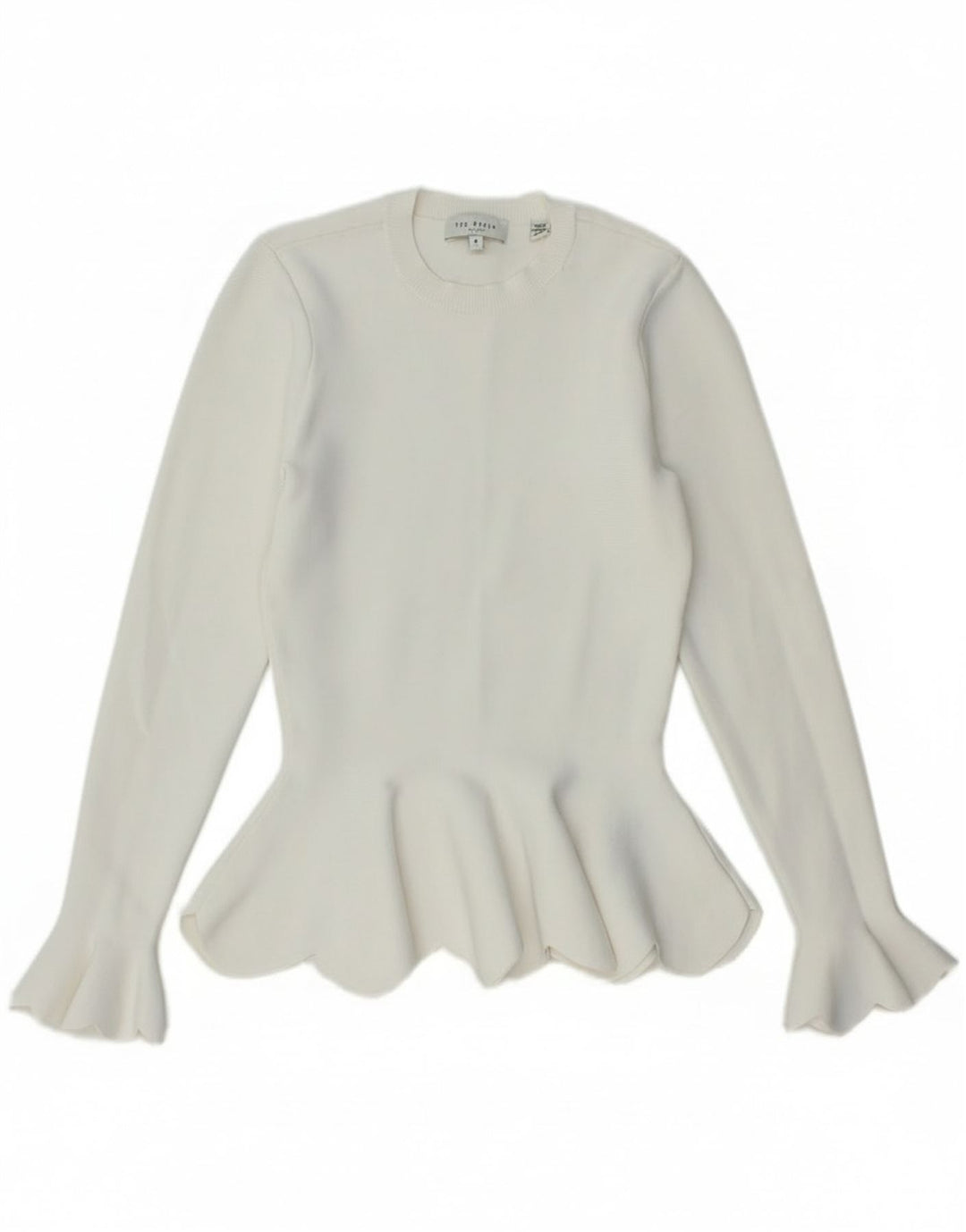 Pulover pentru damă Ted Baker cu gât turnut, mărimea 0 2XS, viscoză albă