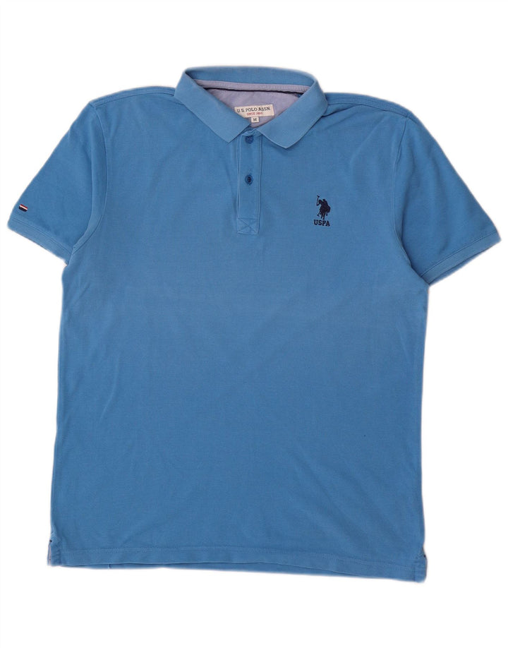U.S. Polo Assn. Tricou polo pentru bărbați, bumbac albastru mediu