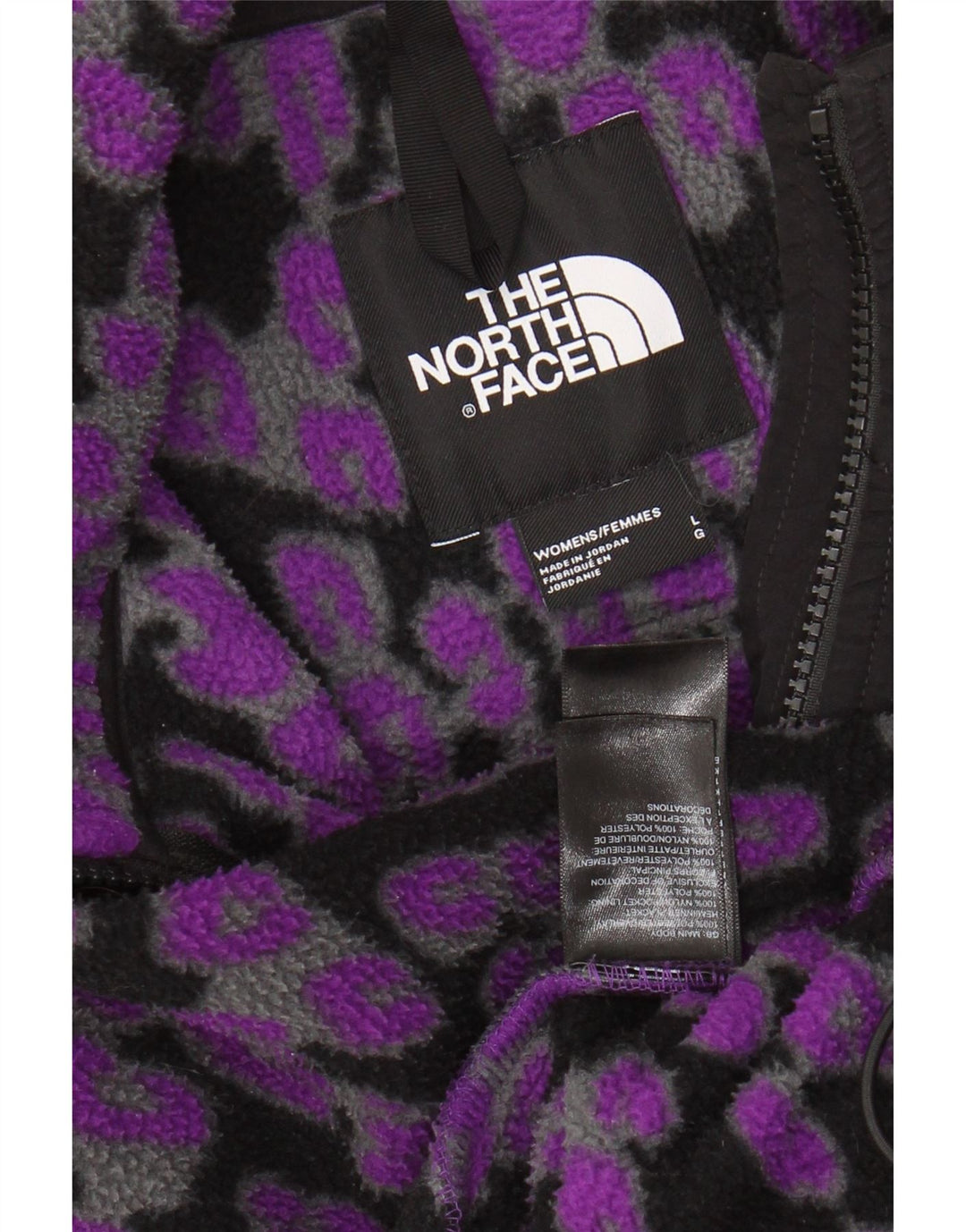 Jachetă din lână pentru femei THE NORTH FACE UK 16 Large Purple Animal Print