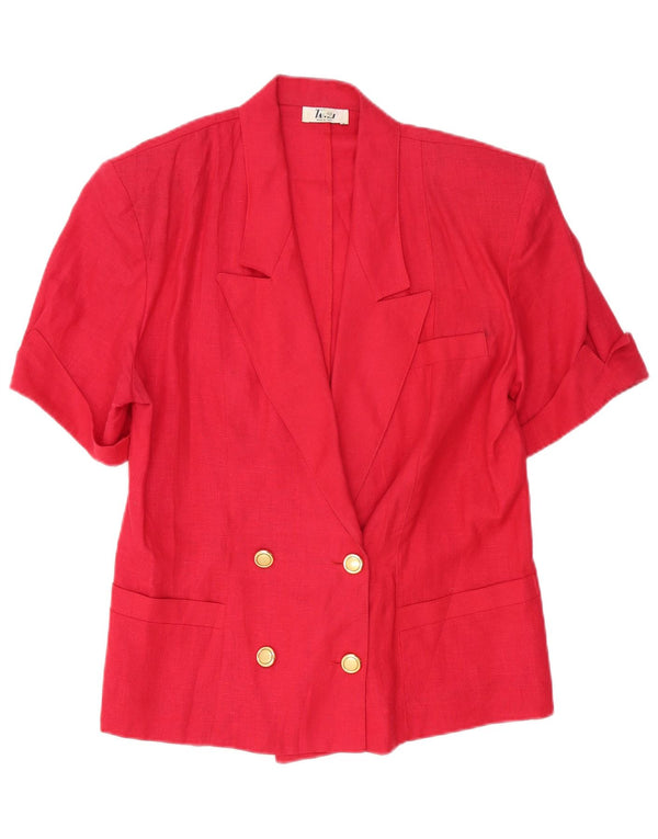 Jachetă vintage pentru femei cu mânecă scurtă în două piept, roșu, IT 48 XL