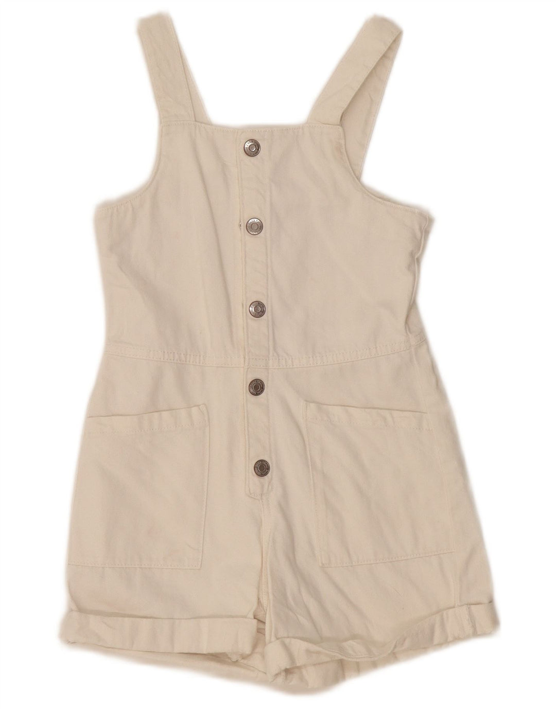 Combi Zara Fete Denim 8-9 Ani Bumbac Alb