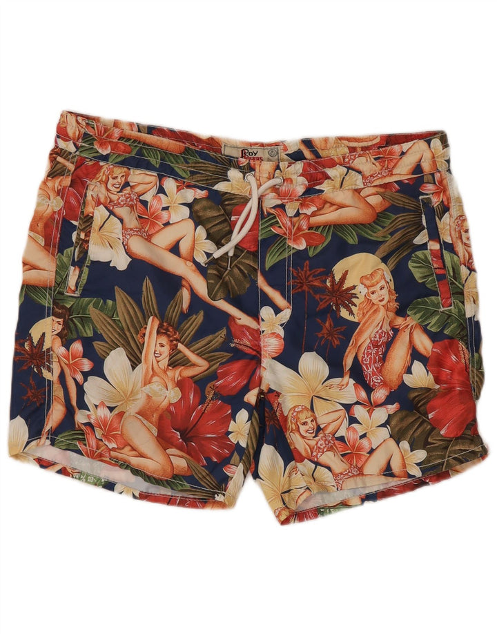 ROY ROGERS Pantaloni scurți de înot pentru bărbați Poliester floral multicolor mare