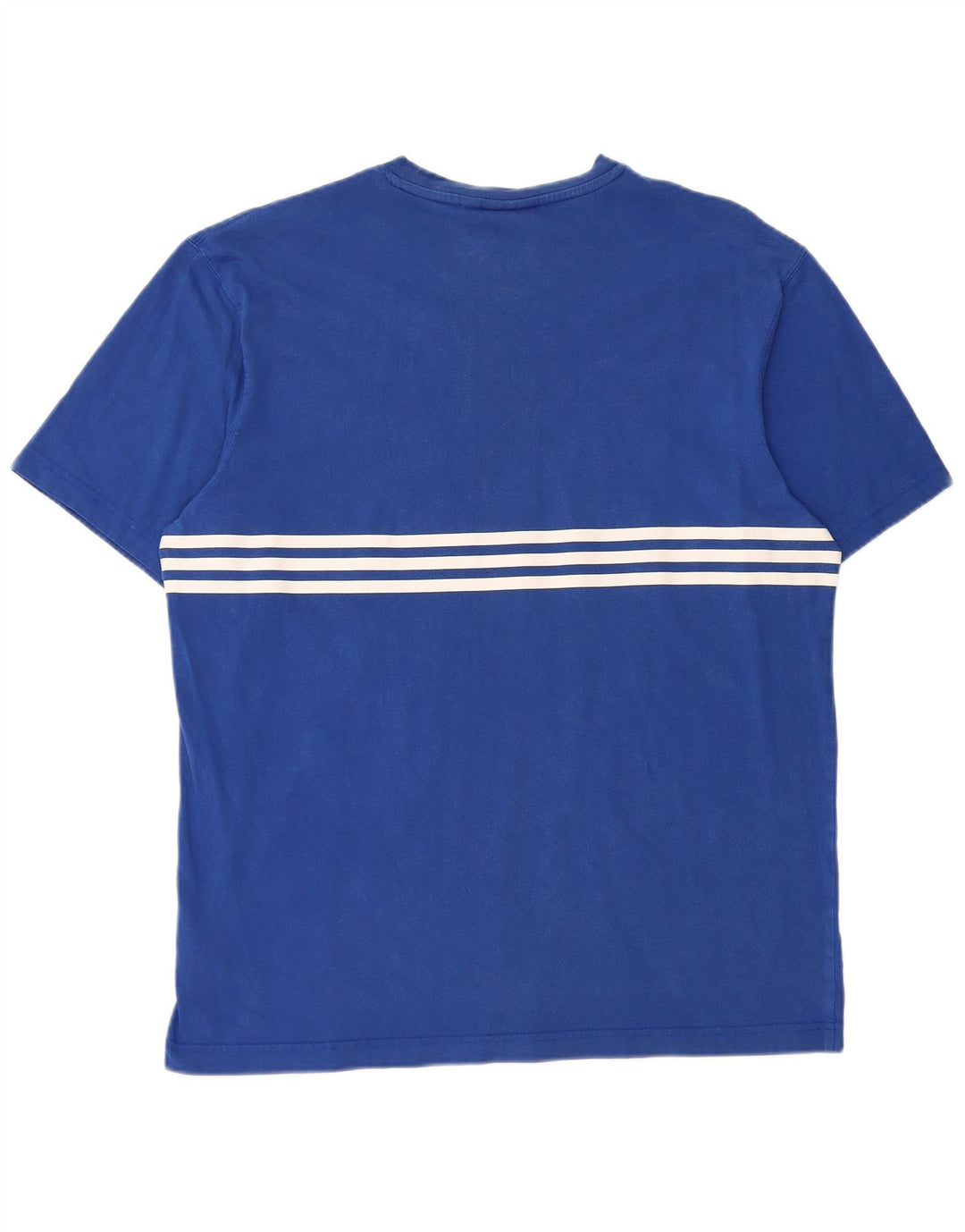 Tricou grafic pentru bărbați Adidas Top, bumbac cu dungi albastre medii