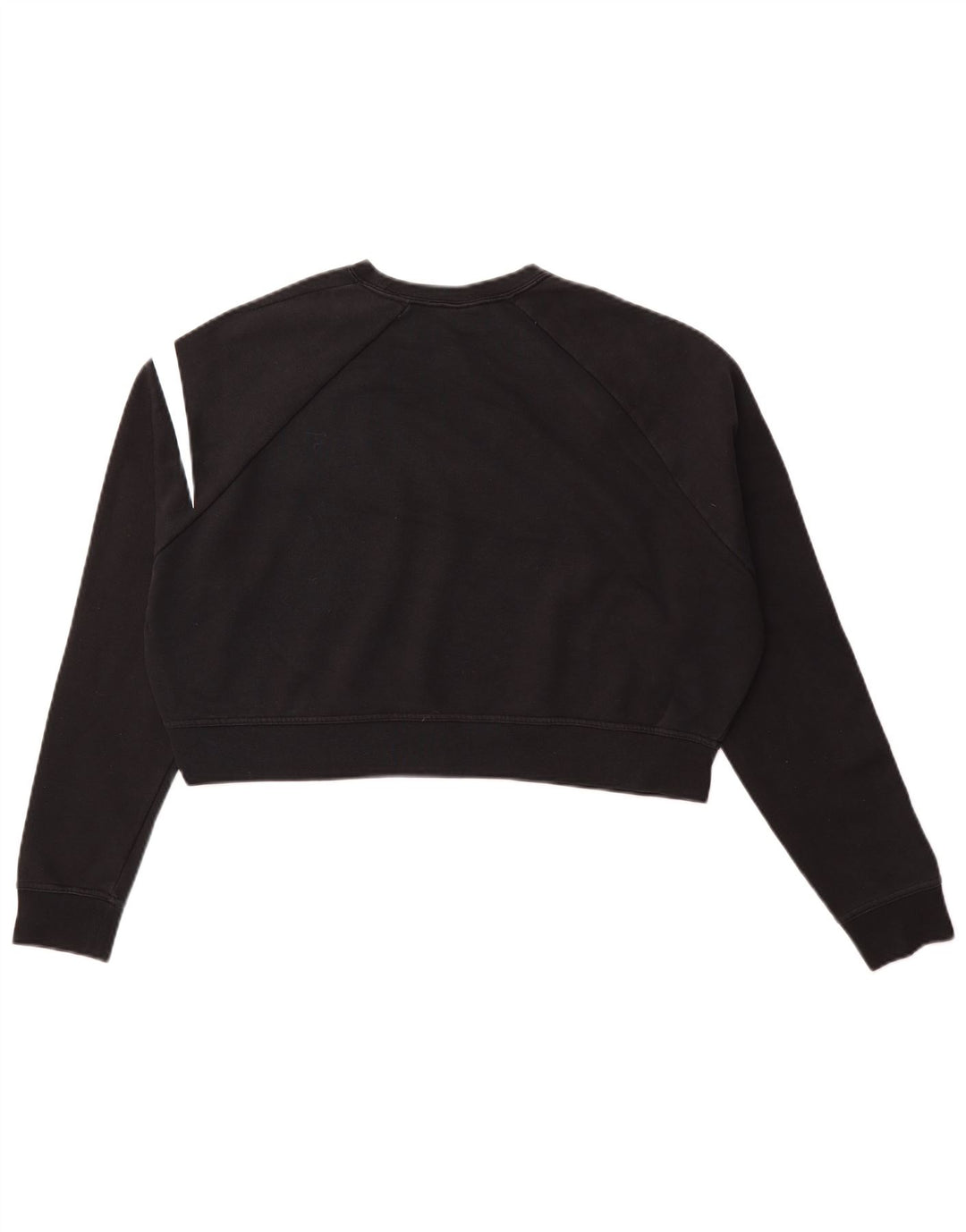 NIKE Womens Dri Fit Crop Graphic Sweatshirt Jumper UK 14 Medium Black