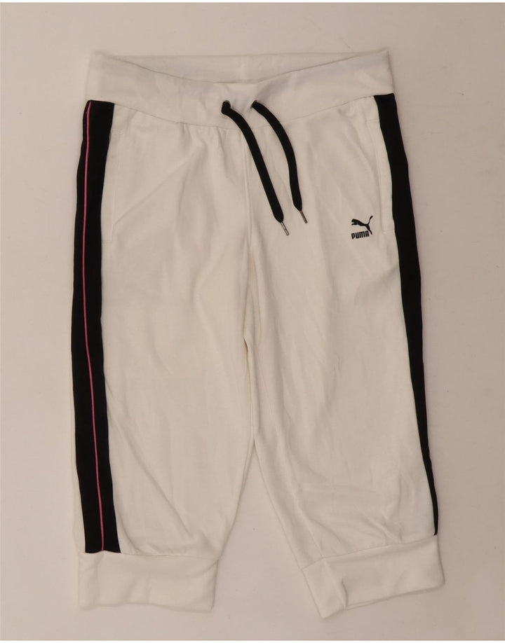 Pantaloni scurti sport PUMA pentru femei UK 12 Medium White Colorblock