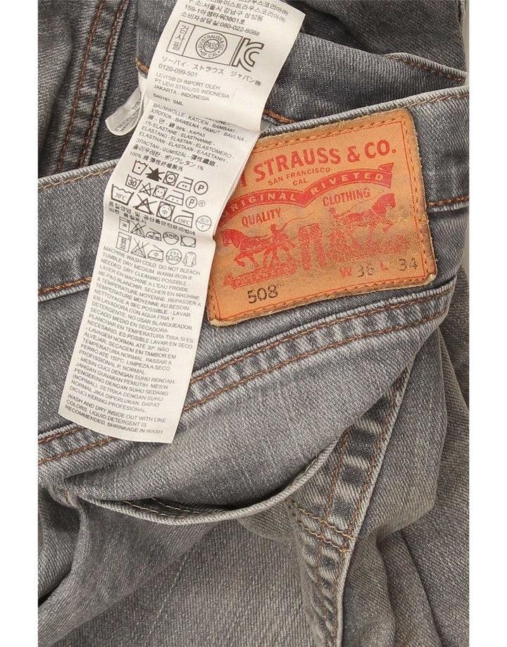 Blugi conici pentru bărbați Levi's 508 W36 L34 bumbac gri