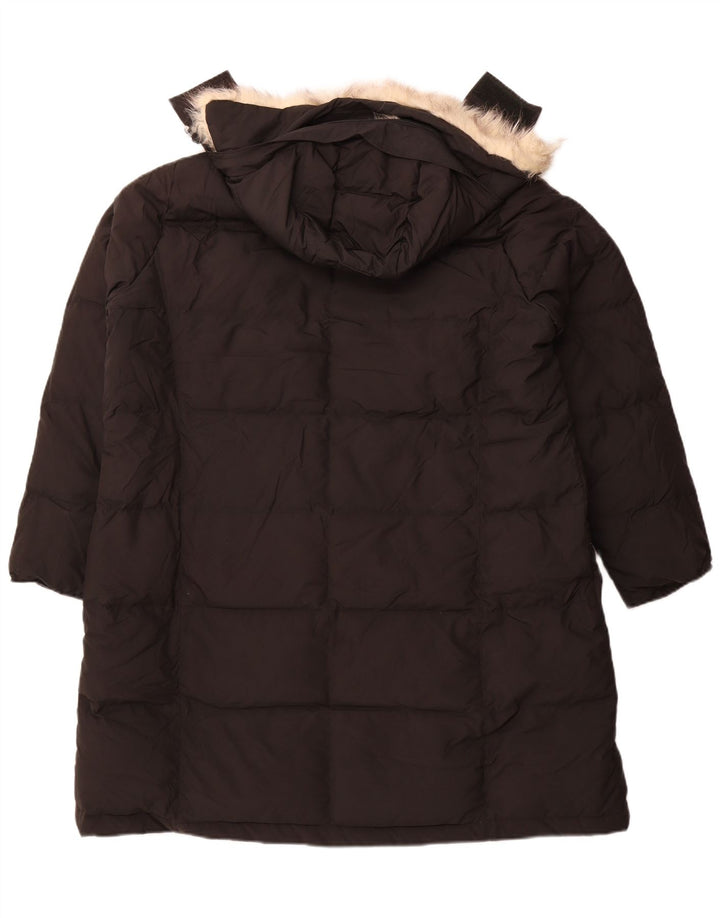 L.L.BEAN Palton căptușit cu glugă supradimensionat pentru femei UK 18 XL Poliester negru