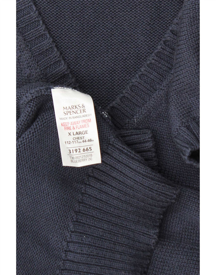 Vestă pentru bărbați Marks & Spencer, XL, bumbac bleumarin