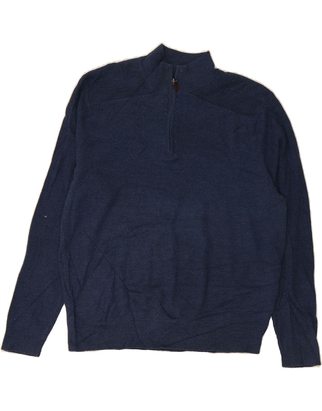 DOCKERS Mens Zip Neck Jumper Sweater Large Navy Blue Acrylic Vintage Dockers and Second-Hand Dockers from Messina Hembry 