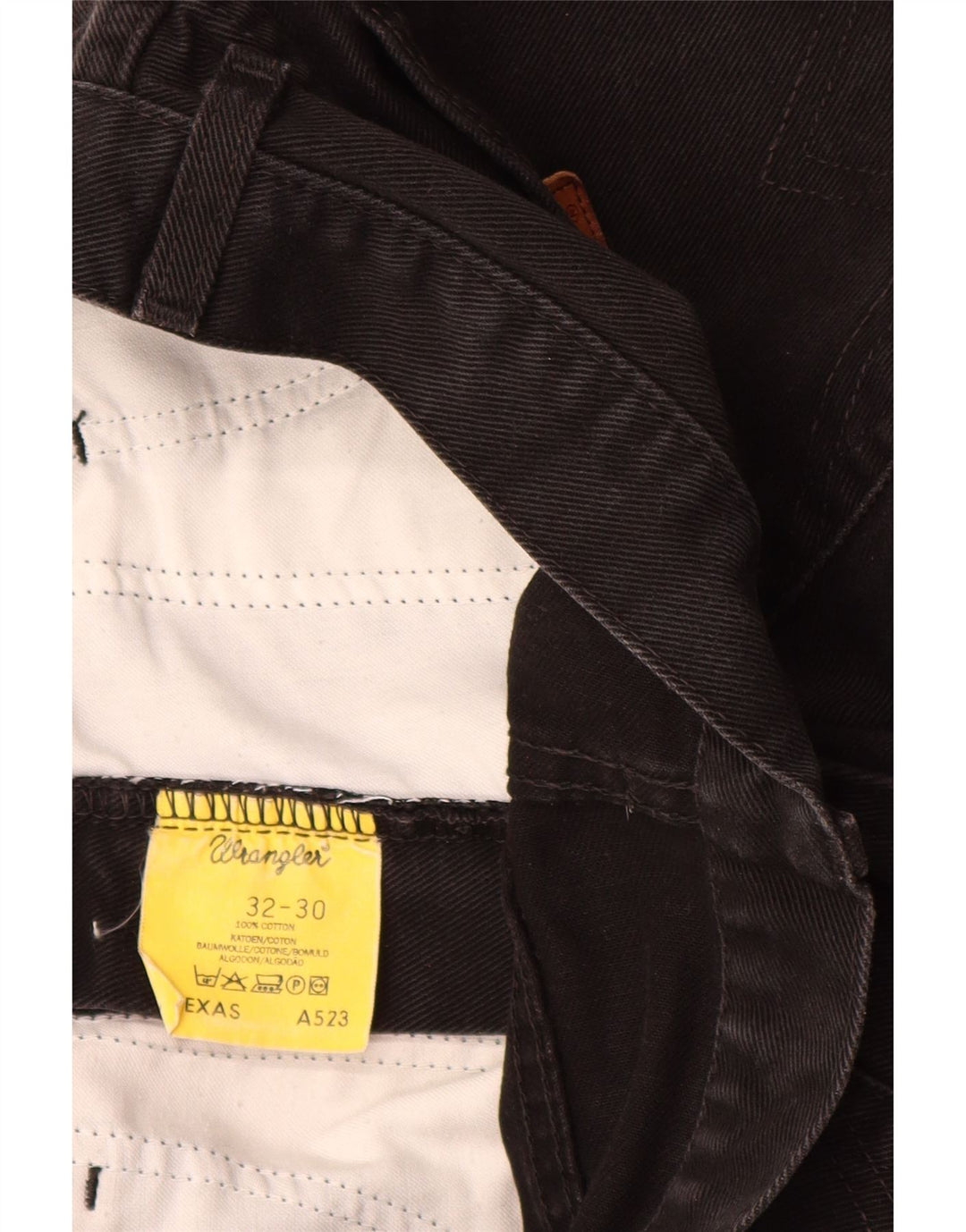 Blugi drepte pentru bărbați Wrangler Texas W32 L30 bumbac negru