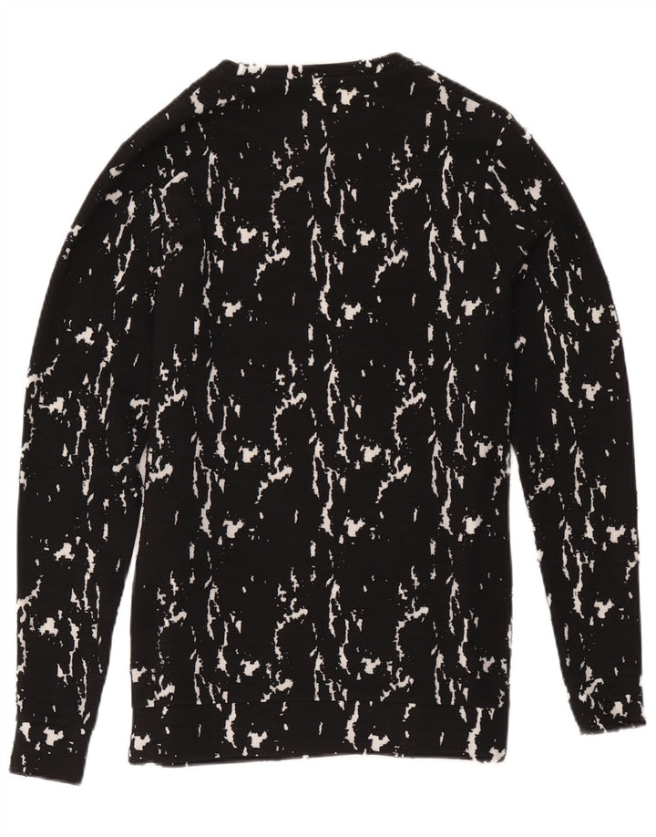Pulover pentru bărbați Guess cu model abstract, bumbac mic, negru