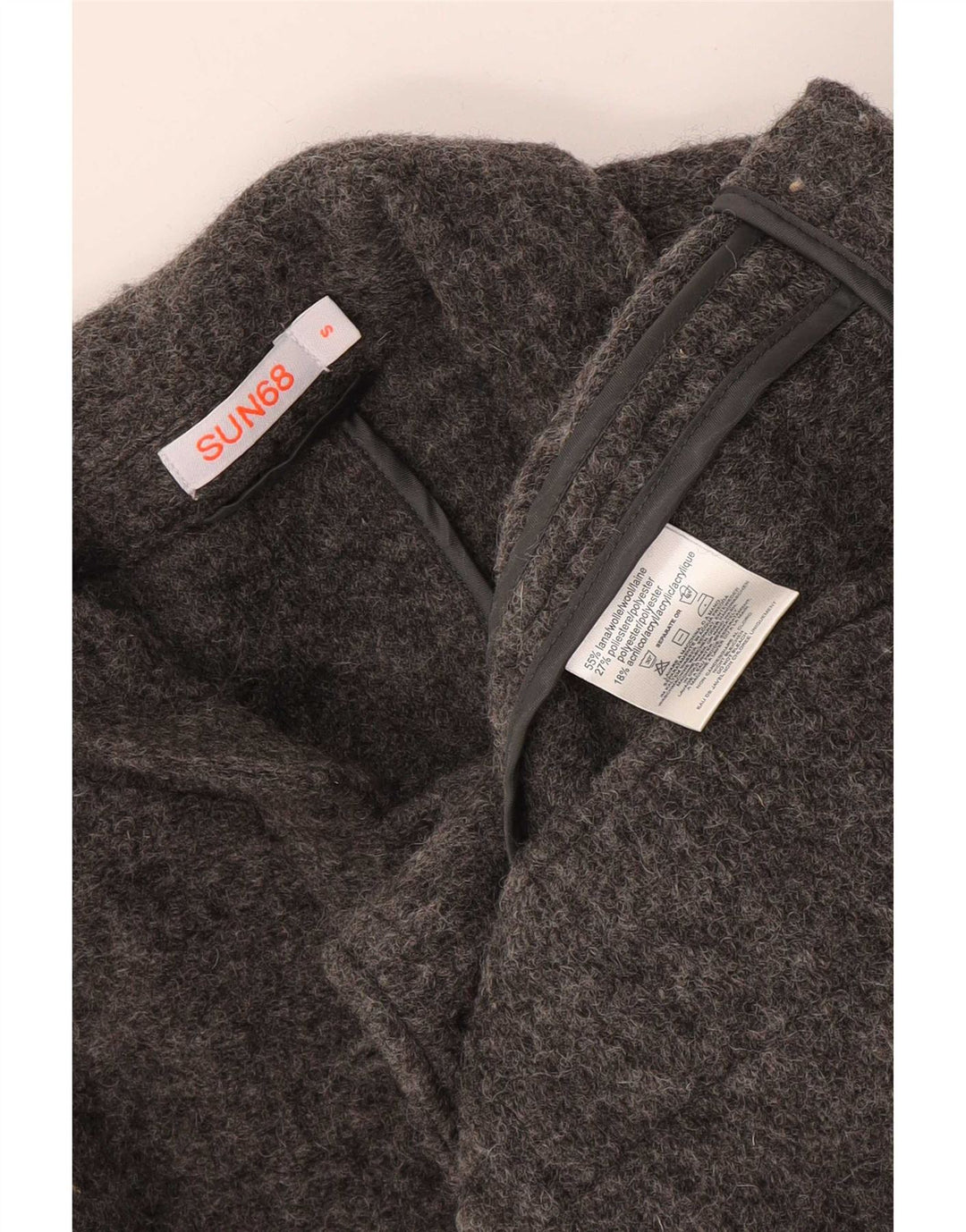 Sun68 Jachetă pentru bărbați din tricot cu 5 nasturi UK 36 Lână mică, gri