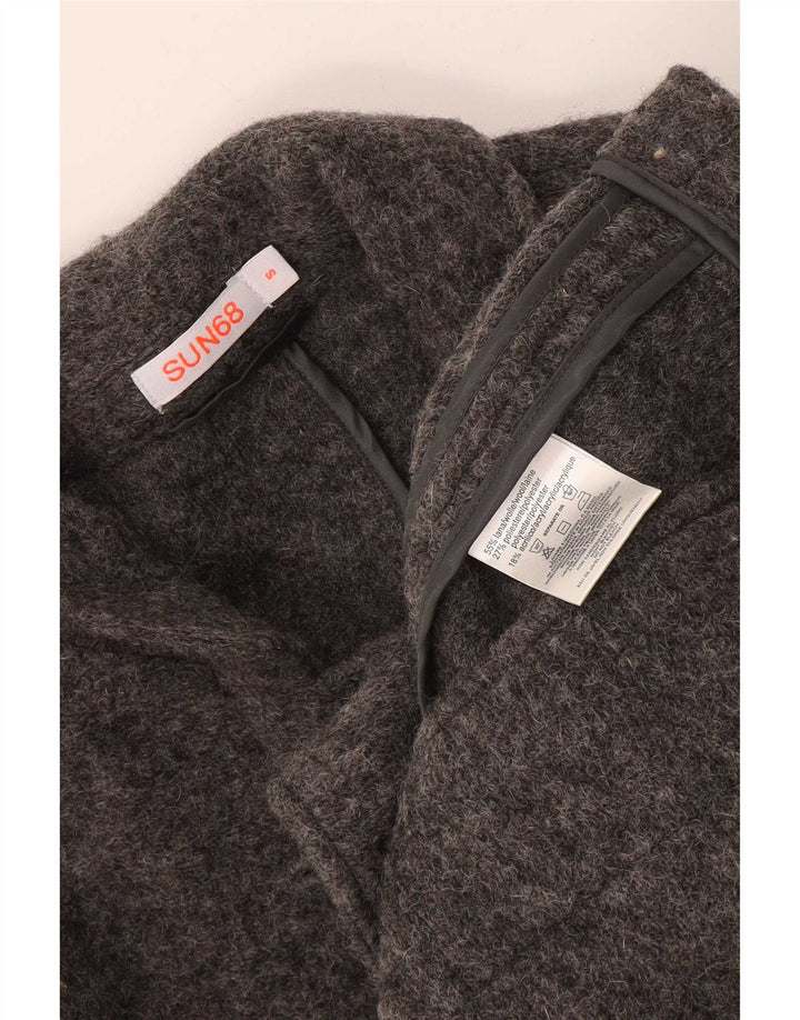 Sun68 Jachetă pentru bărbați din tricot cu 5 nasturi UK 36 Lână mică, gri