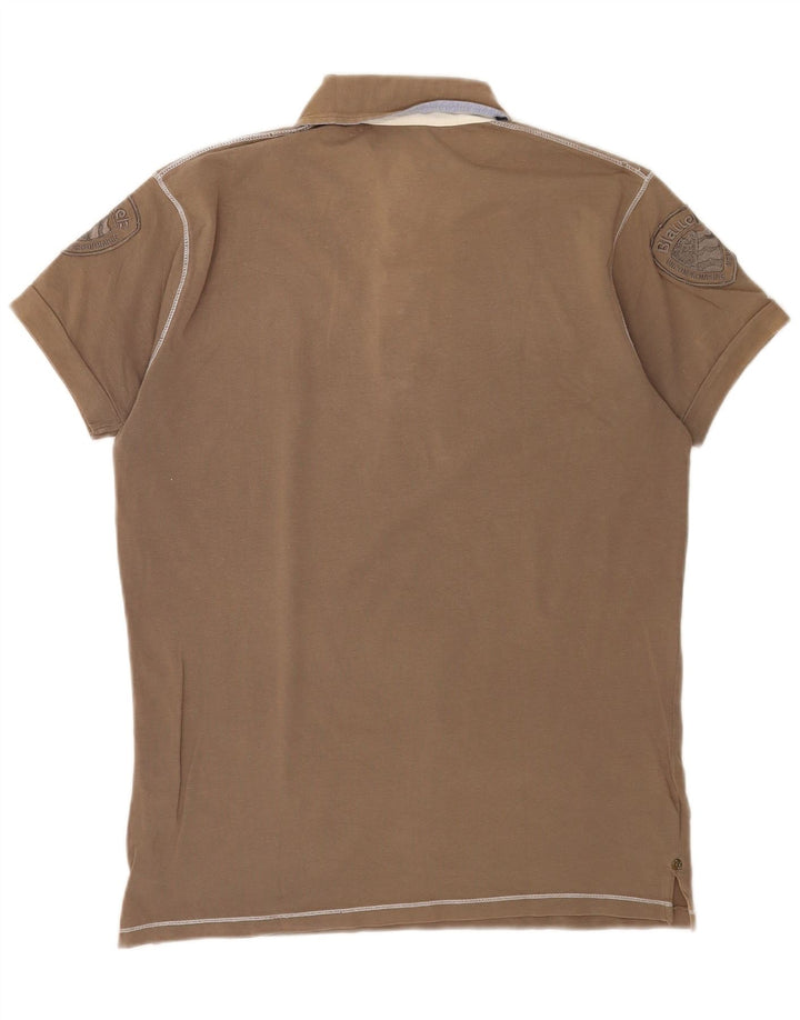 Tricou polo cu grafică Blauer pentru bărbați, maro mare
