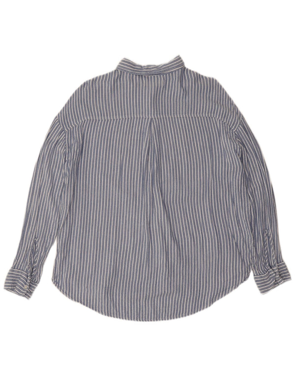 Bluză cămașă supradimensionată pentru femei Hollister UK 10 Small Blue Floral Viscose