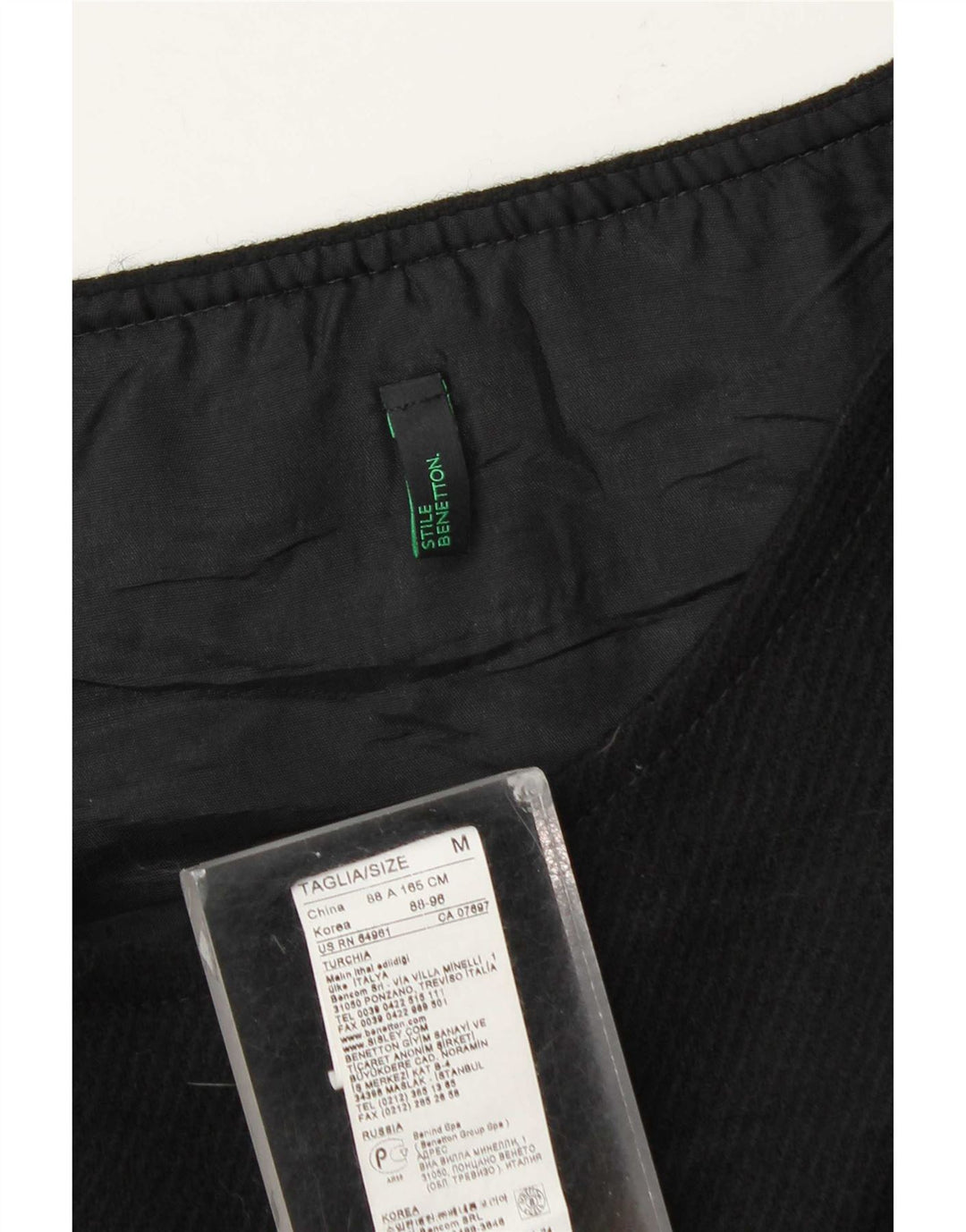 Rochie fără mâneci Benetton pentru femei UK 12 Lână neagră medie