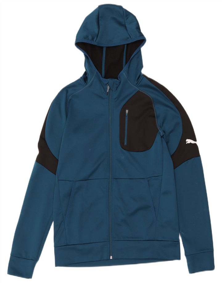 Pulover Puma pentru bărbați, cu fermoar, albastru, color block