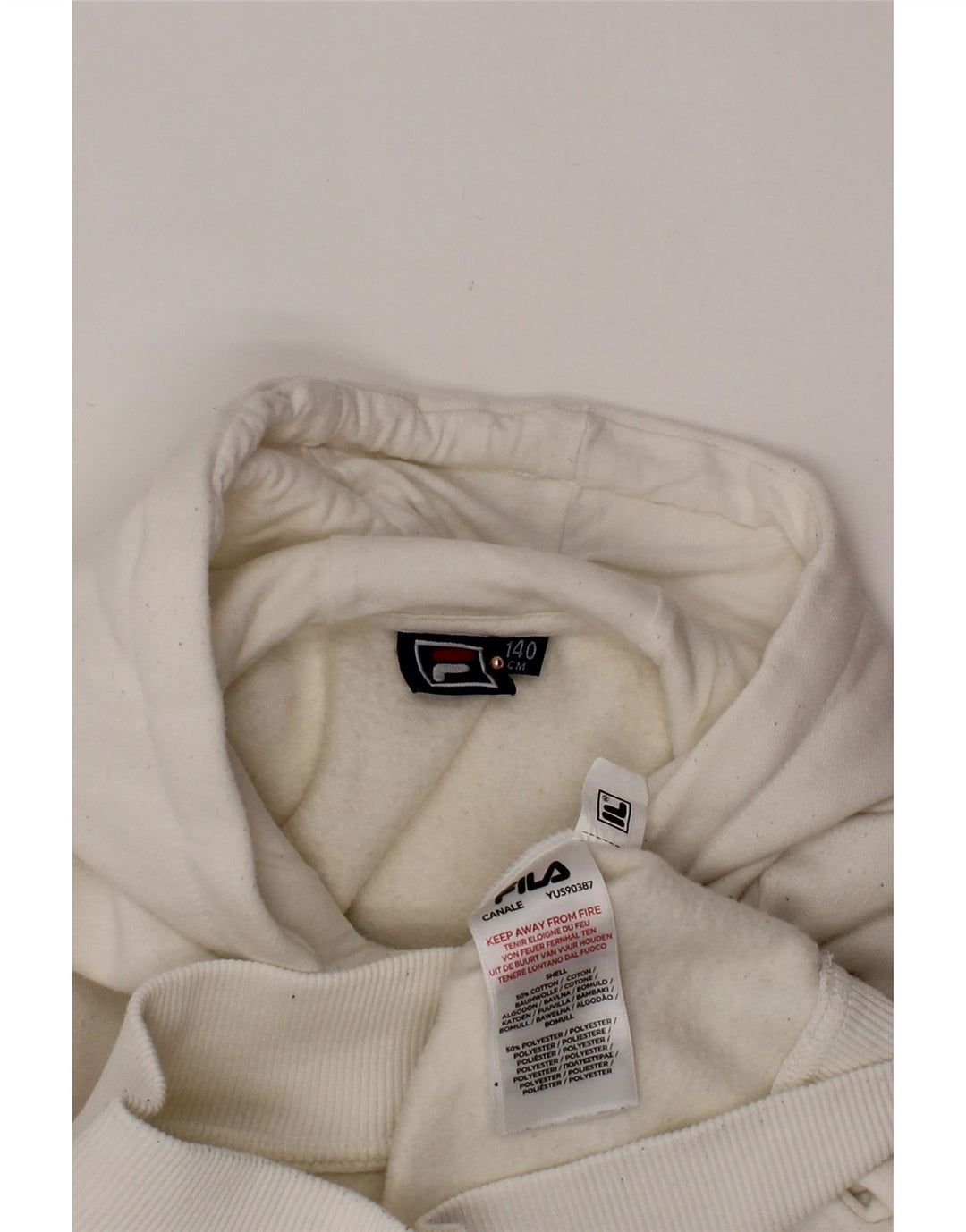 Pulover FILA pentru băieți, bumbac alb, 9-10 ani