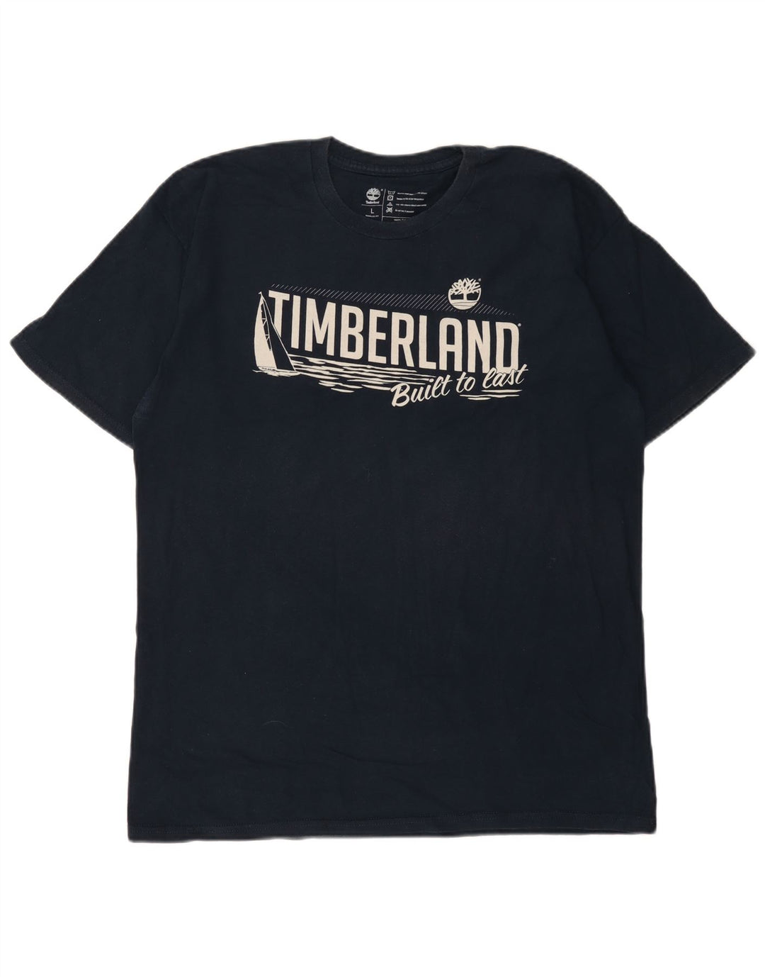 Tricou grafic Timberland pentru bărbați, cu croială normală, mare, bumbac, albastru bleumarin