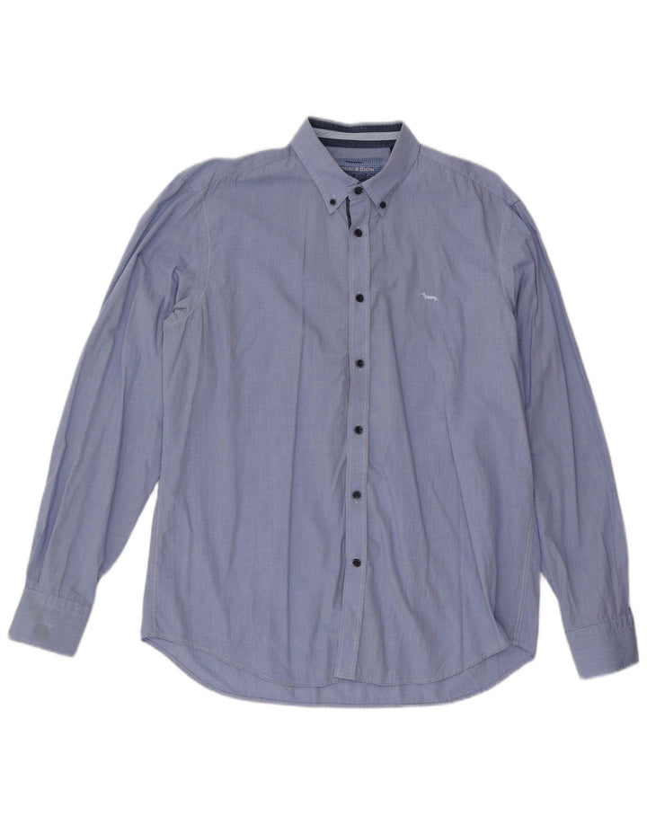 Cămașă Harmont & Blaine pentru bărbați, cu croială normală, XL, albastru Houndstooth